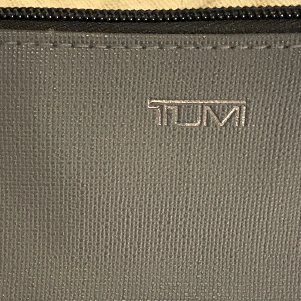 Tumi Small charcoal grey Textured Zip Toiletry Pouch
